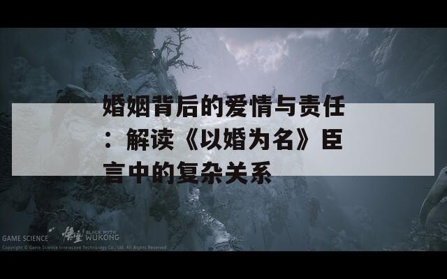 婚姻背后的爱情与责任：解读《以婚为名》臣言中的复杂关系
