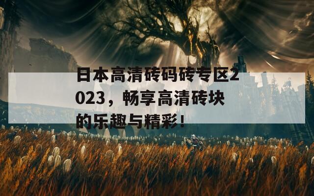 日本高清砖码砖专区2023，畅享高清砖块的乐趣与精彩！
