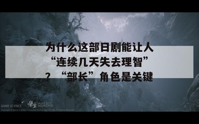 为什么这部日剧能让人“连续几天失去理智”？“部长”角色是关键
