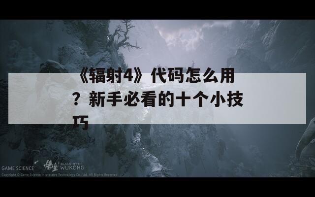 《辐射4》代码怎么用？新手必看的十个小技巧