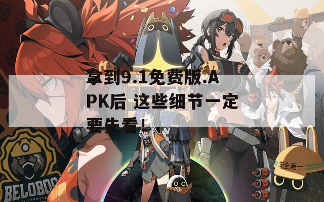 拿到9.1免费版.APK后 这些细节一定要先看！