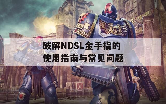 破解NDSL金手指的使用指南与常见问题