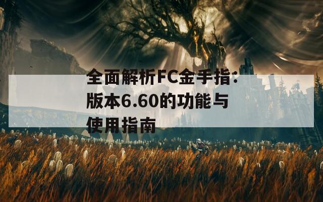 全面解析FC金手指：版本6.60的功能与使用指南