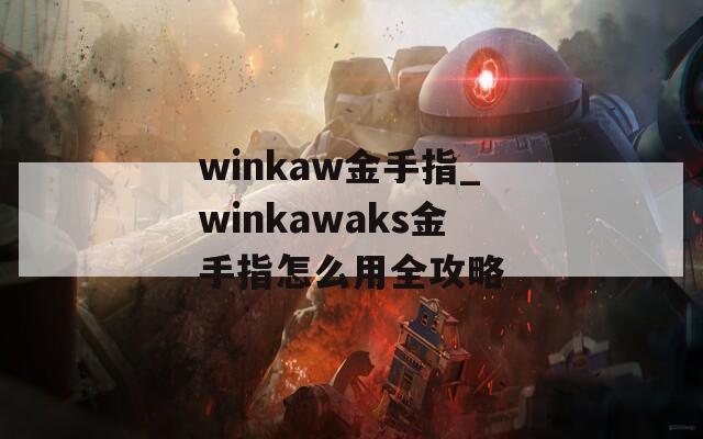 winkaw金手指_winkawaks金手指怎么用全攻略