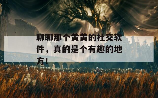 聊聊那个黄黄的社交软件，真的是个有趣的地方！