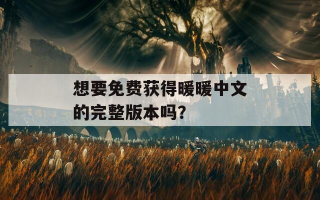 想要免费获得暖暖中文的完整版本吗？