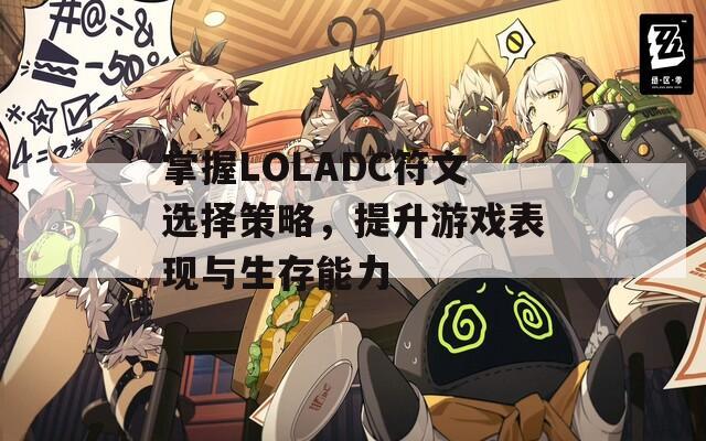 掌握LOLADC符文选择策略，提升游戏表现与生存能力
