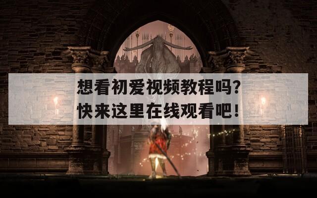 想看初爱视频教程吗？快来这里在线观看吧！