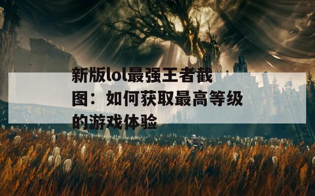 新版lol最强王者截图：如何获取最高等级的游戏体验