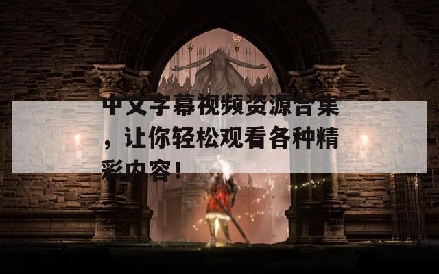 中文字幕视频资源合集，让你轻松观看各种精彩内容！