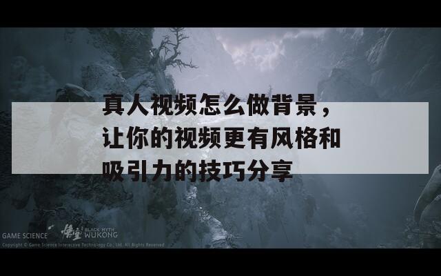 真人视频怎么做背景，让你的视频更有风格和吸引力的技巧分享